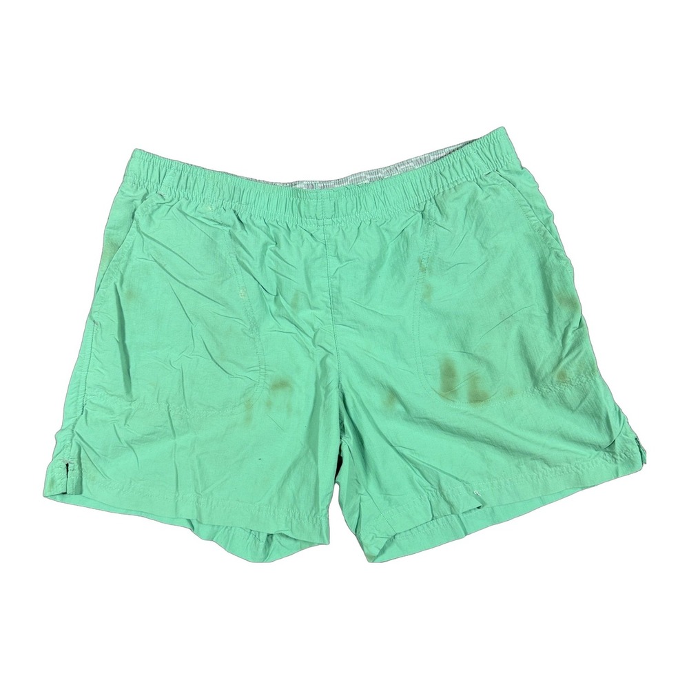 Columbia Mens Green Nylon Swim Trunks Mesh Lined Elastic Waist Shorts Size S